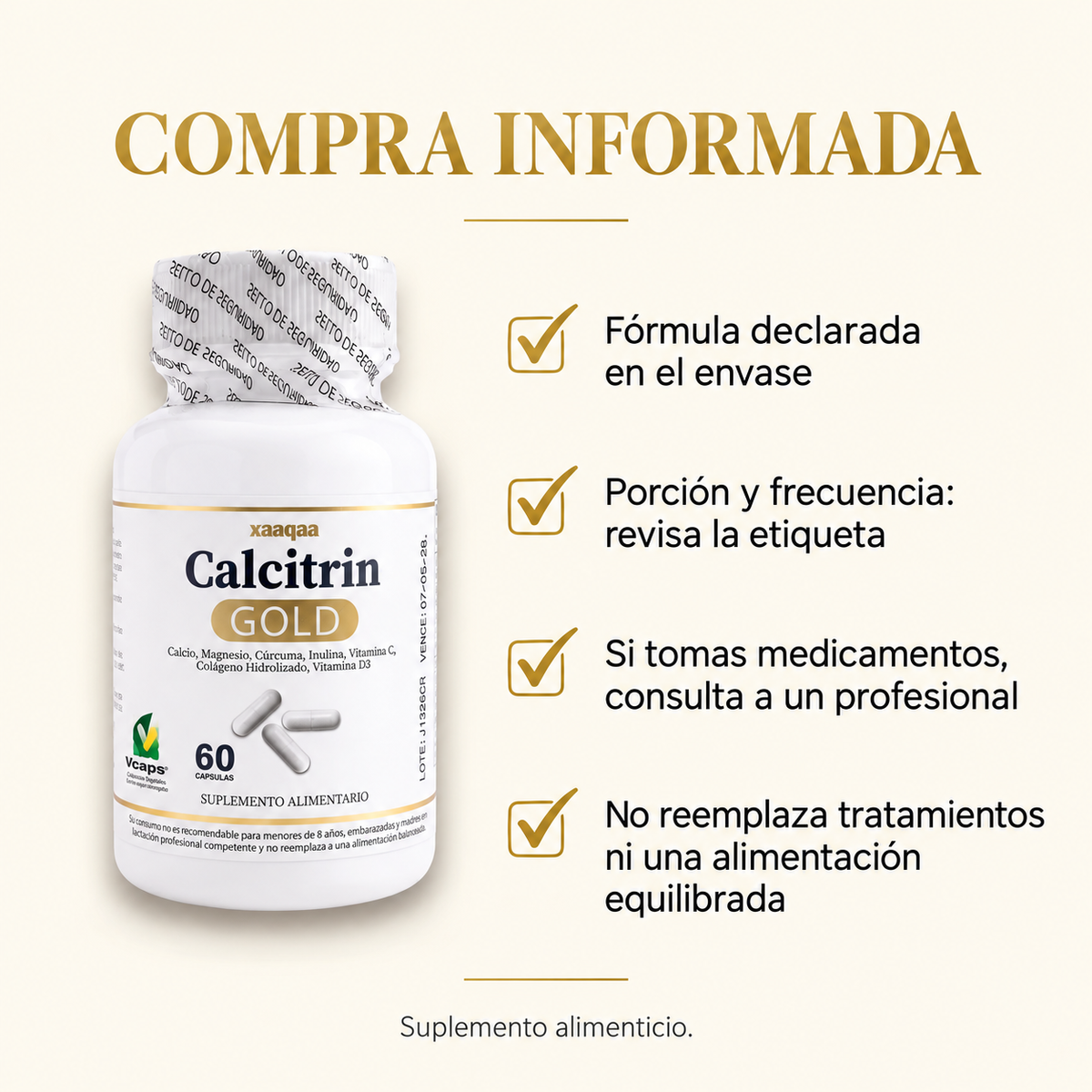 Calcitrin Gold 60 Cápsulas - Envío Gratis