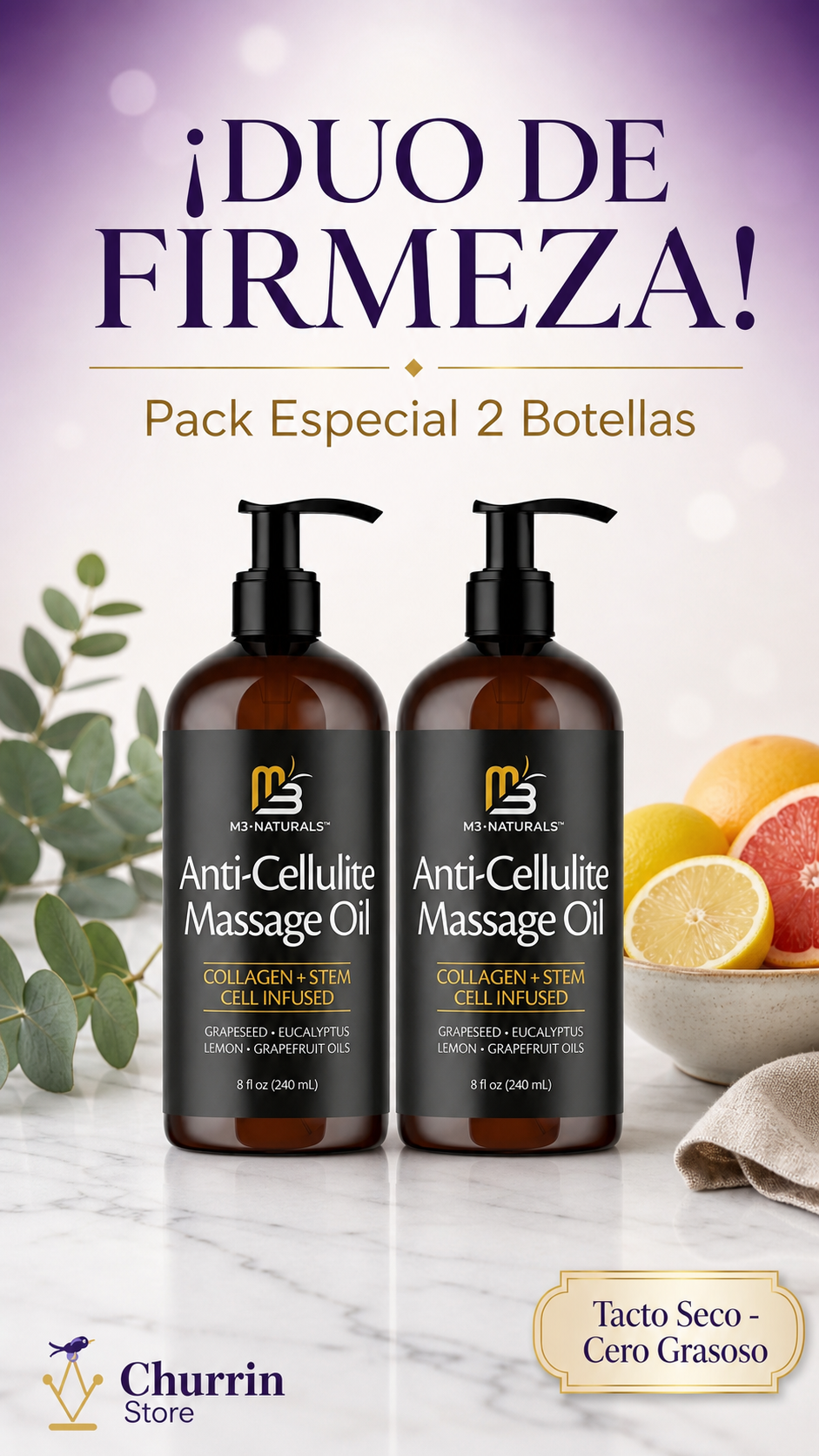 NaturalLift Aceite Reafirmante Anticelulitis — Pack x2 🔥