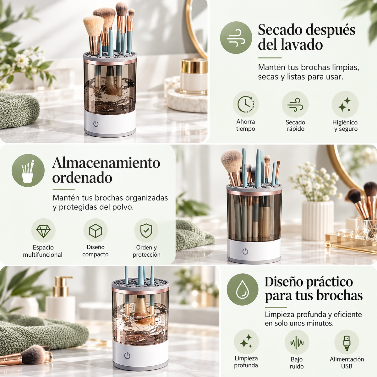 BeautyBrush Clean™ — Limpiador Eléctrico de Brochas